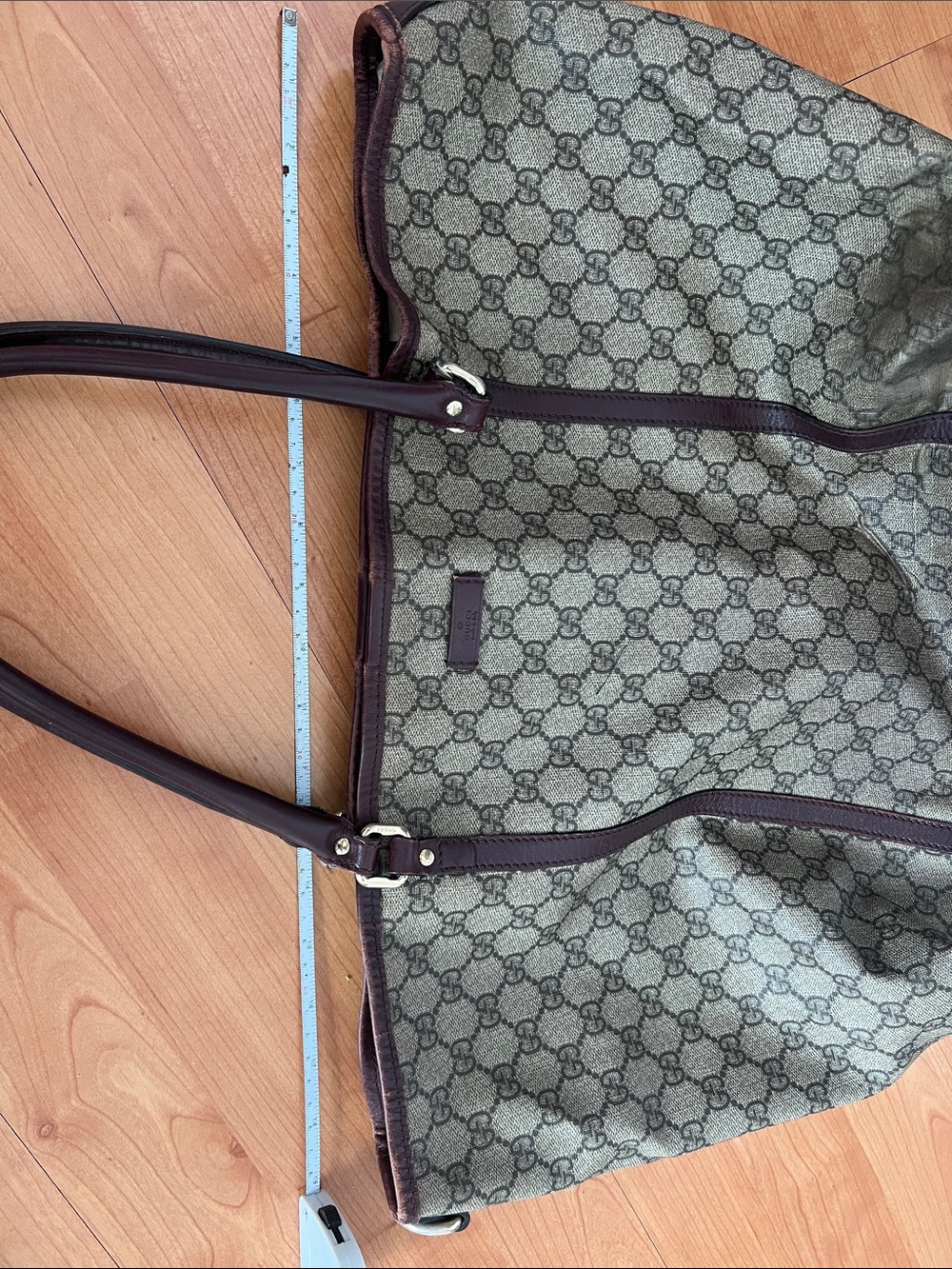 Gucci GG Canvas Tote with Brown Trim - Picture 3 of 13